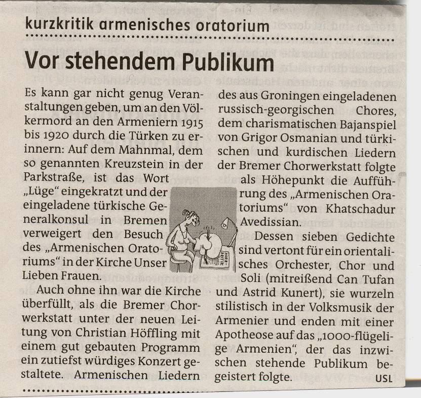 Artikel in der TAZ Bremen am 21.11.05